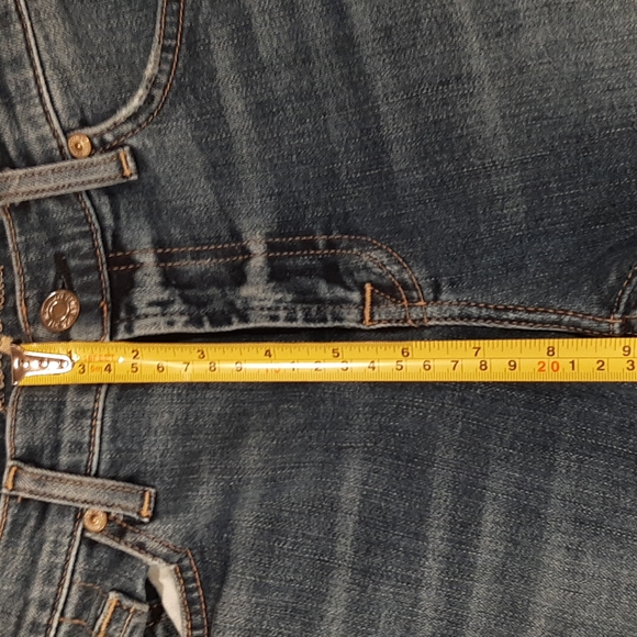 Women's Size 27 7 For All Man Kind Washed Cropped Boot Jeans - Picture 9 of 11